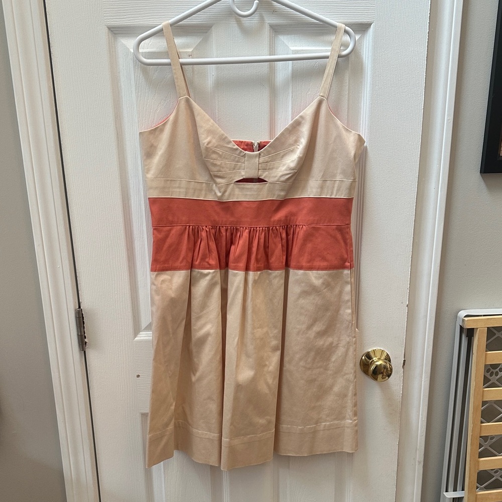Jessica Simpson Cream and Orange Midi Dress